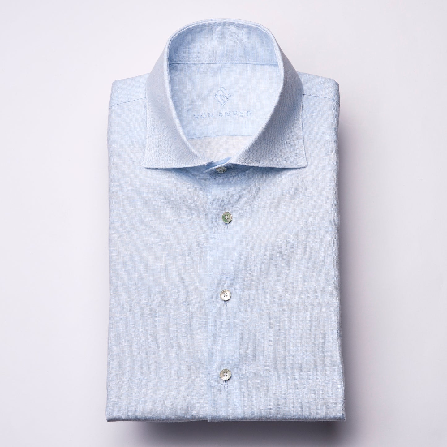 Shirt - linen - white/blue - block stripes