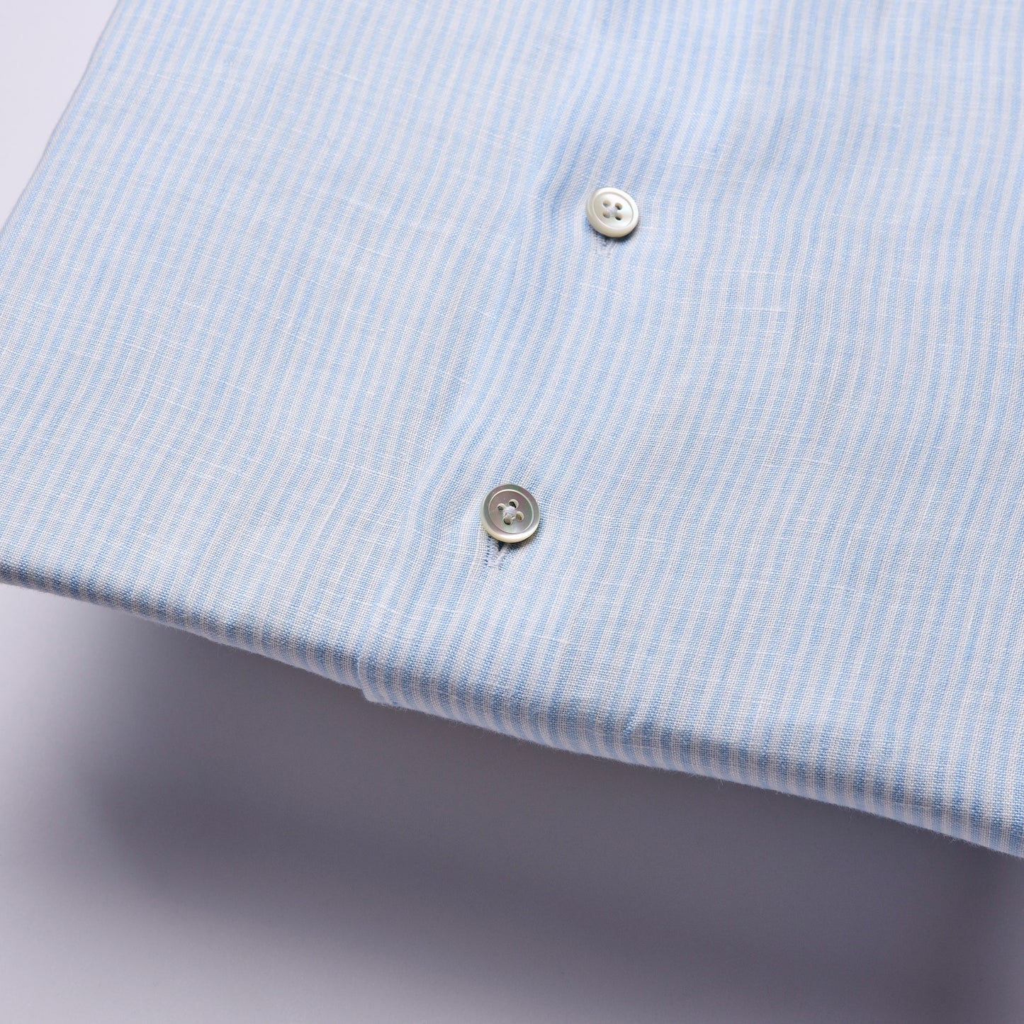 Shirt - linen - white/light blue - striped