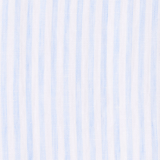 Shirt - linen - white/light blue - striped