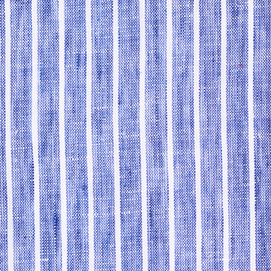 Shirt - linen - white/blue - striped