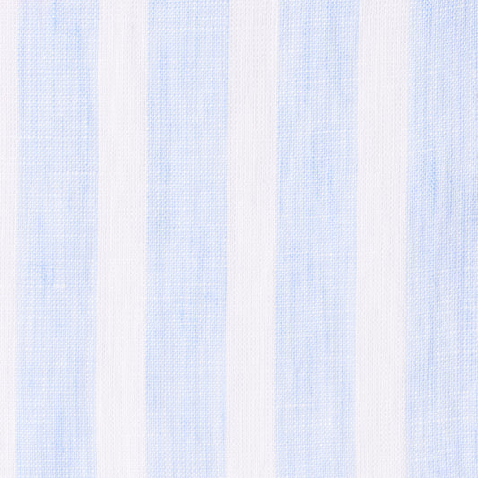 Shirt - linen - white/light blue - block stripes