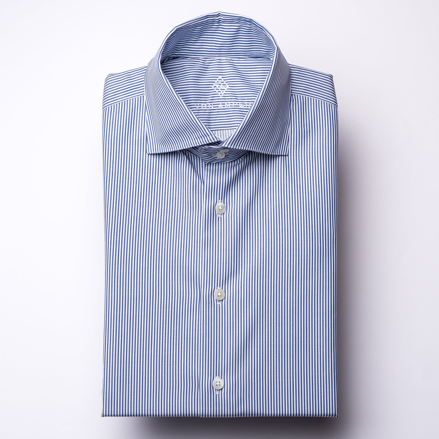 Shirt - twill - blue/white - striped