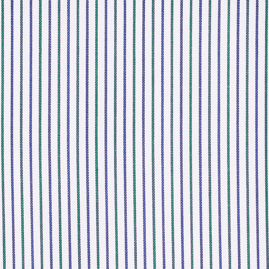 Hemd - Twill - grün/blau - gestreift