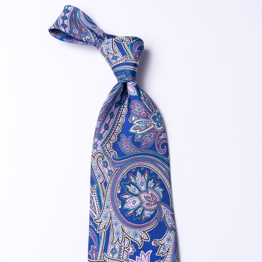 Pure silk tie with paisley pattern