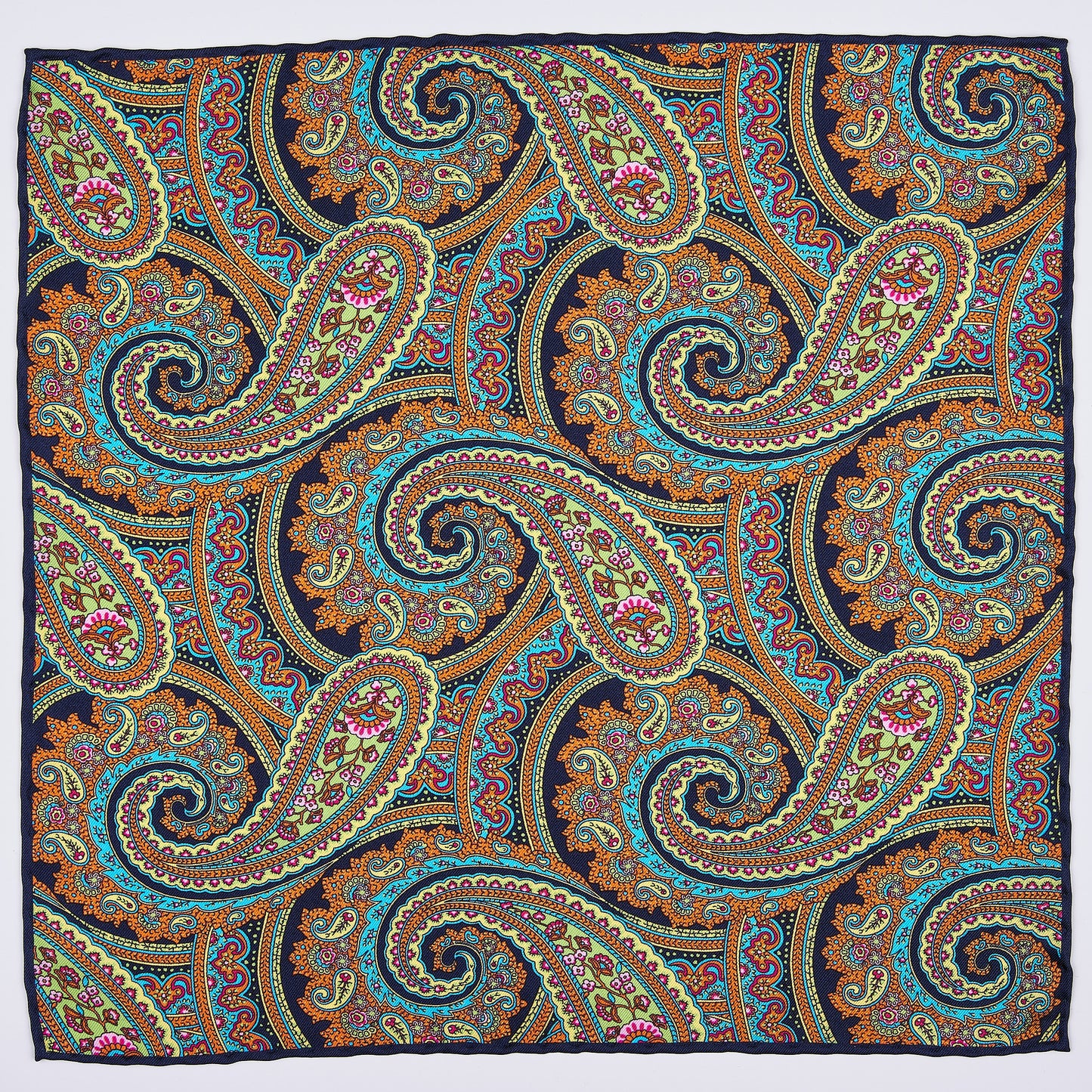 Pure silk paisley pocket square