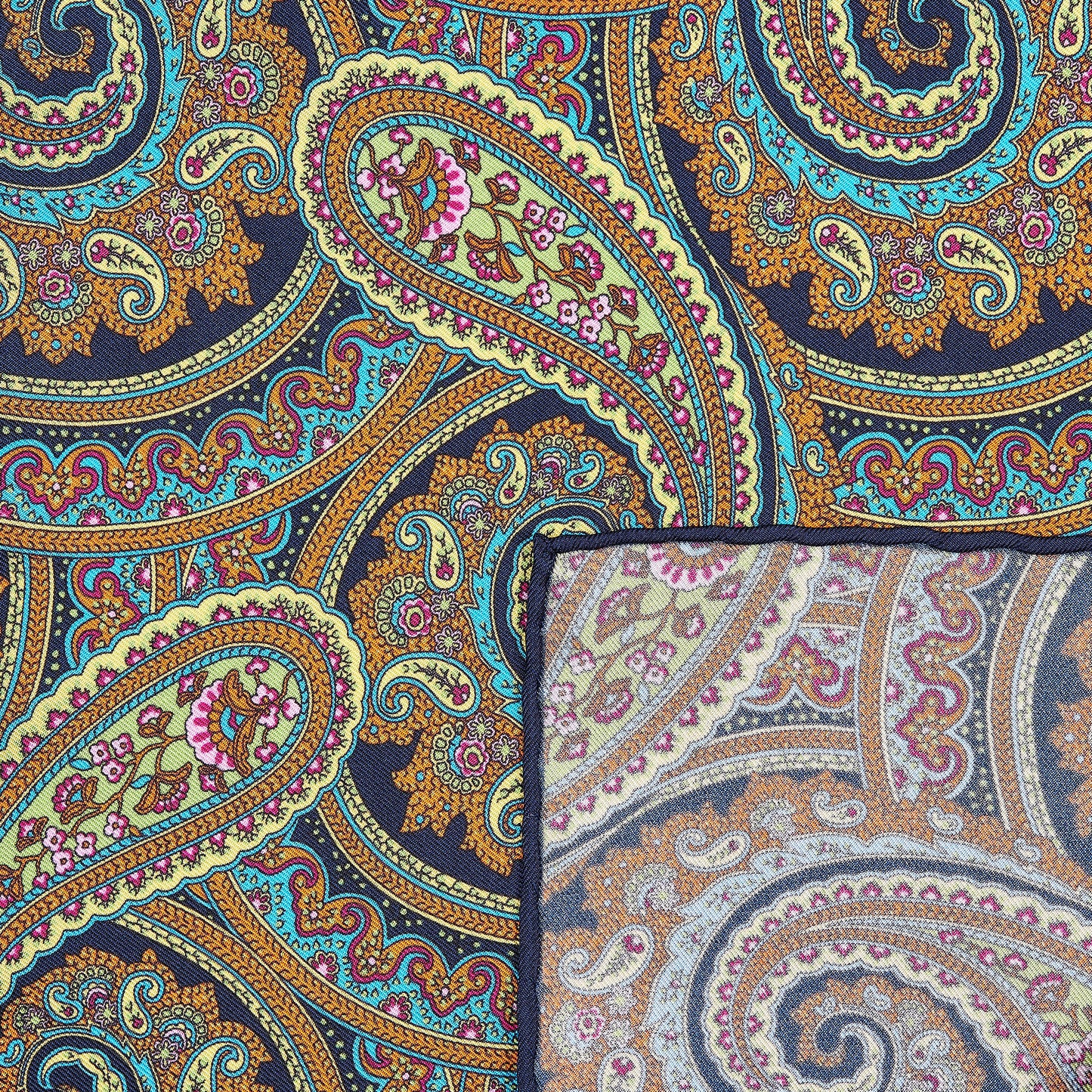 Pure silk paisley pocket square