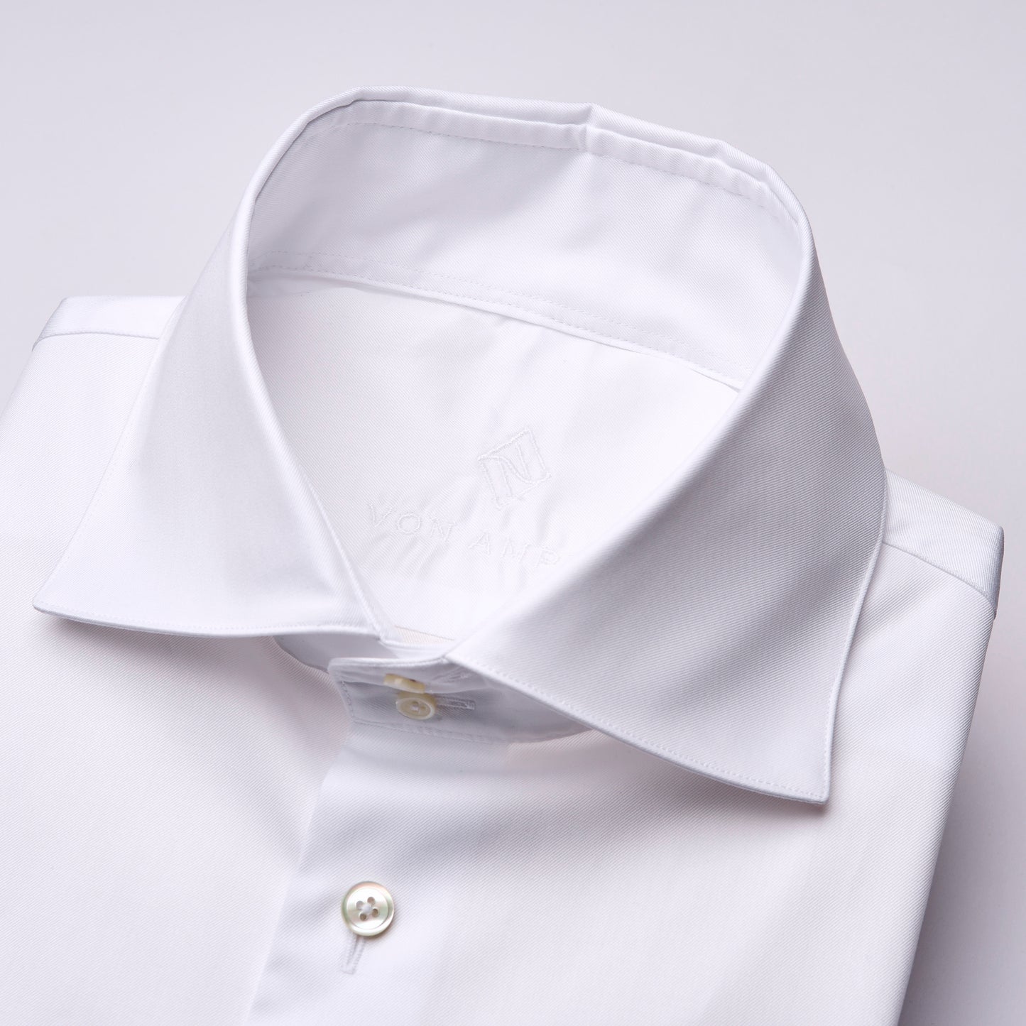 Shirt - twill - white - plain