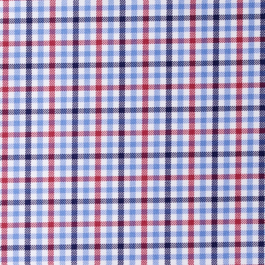 Shirt - twill - blue/red - checked