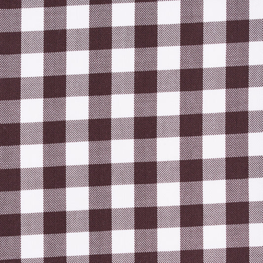 Shirt - twill - brown/white - checked