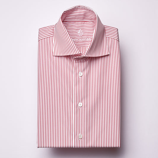 Shirt - Poplin - red/white - striped