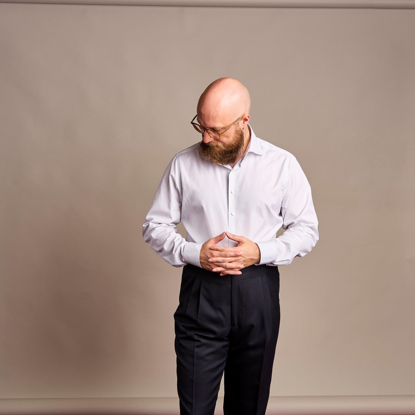 Shirt - Poplin - dark blue/white - pinstripe