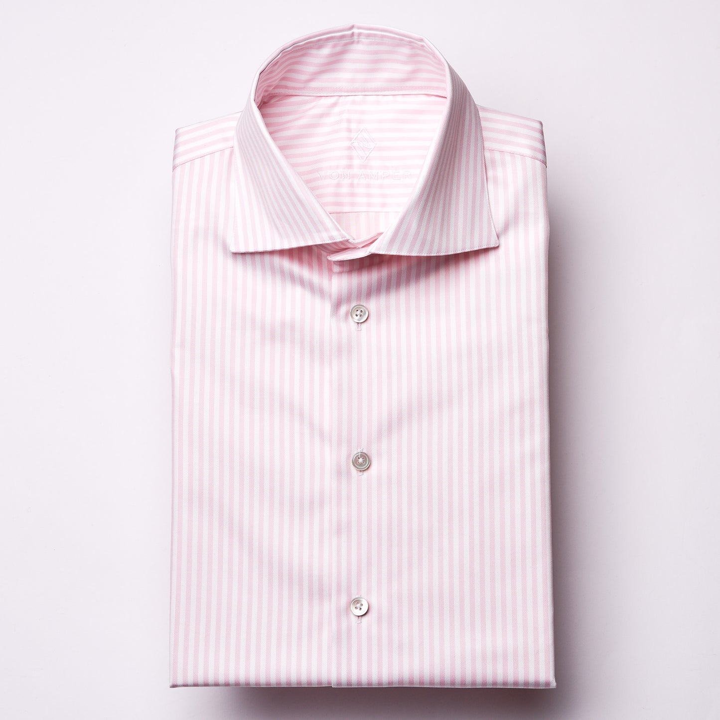 Shirt - twill - white/pink - striped