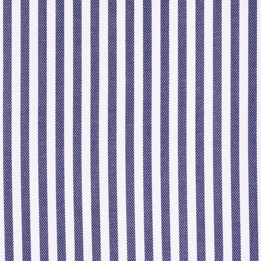 Shirt - twill - white/dark blue - striped