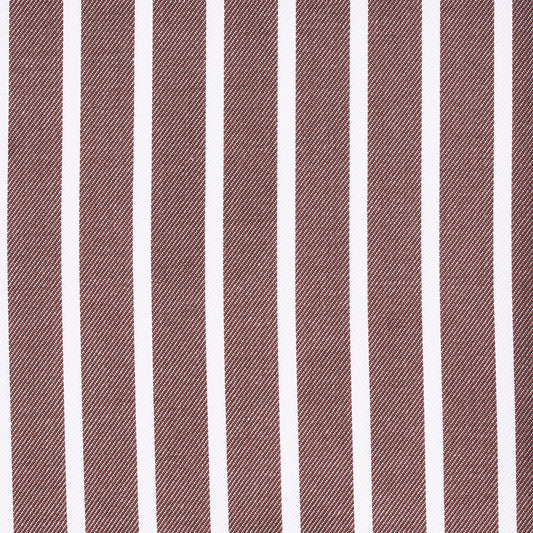 Shirt - twill - white/brown - striped