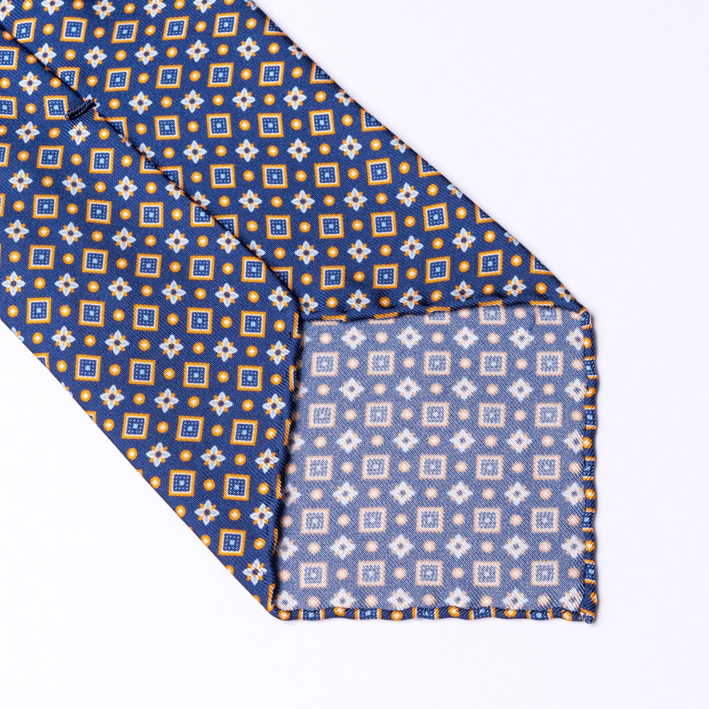 Blaue Krawatte aus mit Seide Blumenmuster